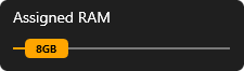 Assigned RAM slider screenshot