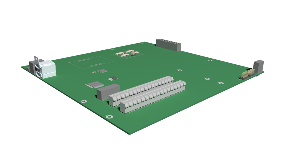 3D rendering of the PCB (design not final)