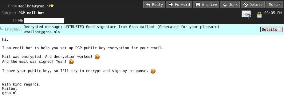 Encrypted and signed both ways