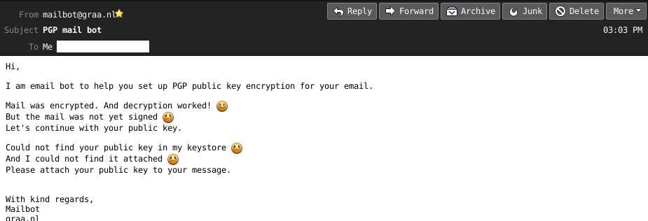 Encryption success, public key request