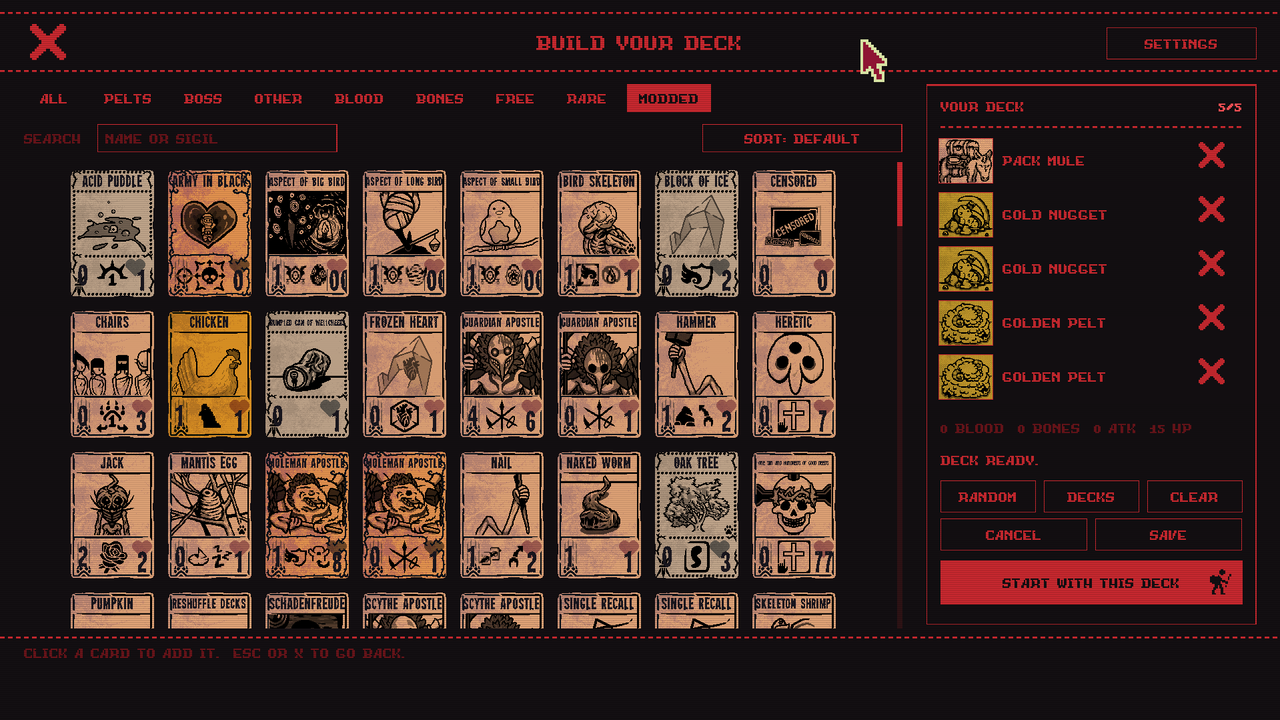 Modded cards