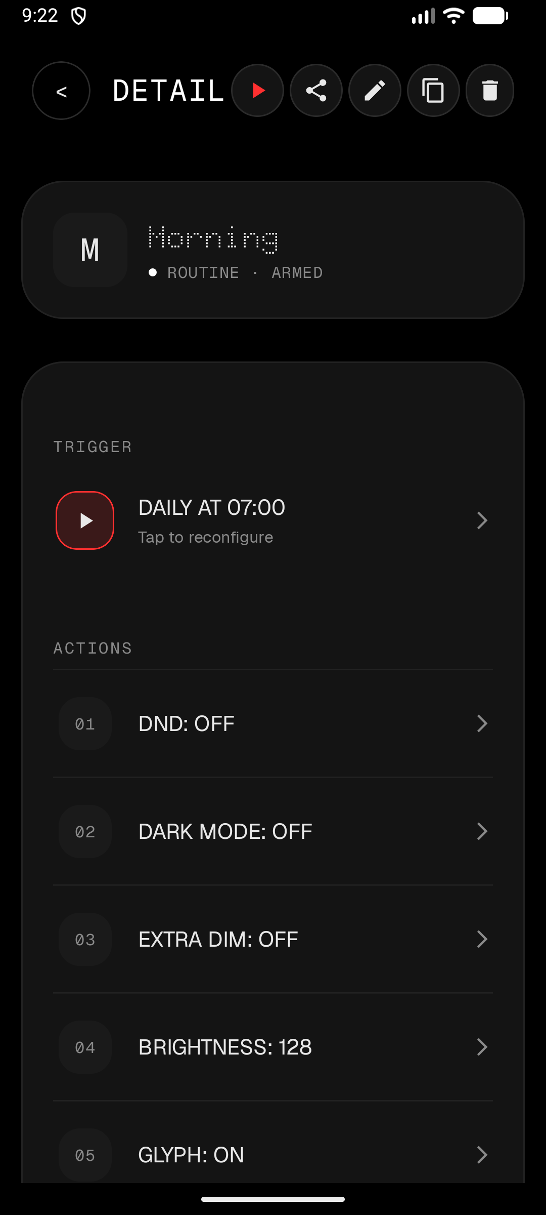 Mode detail