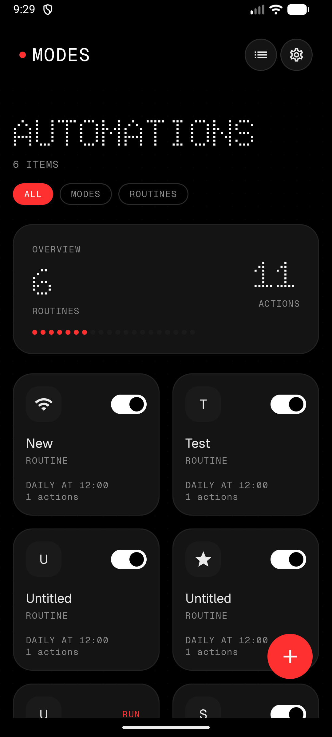 Automation list