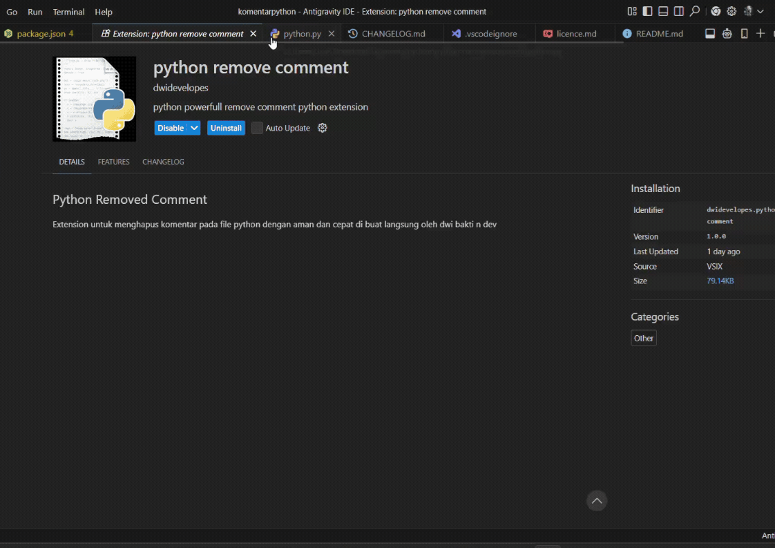 Python Remove Comment Demo