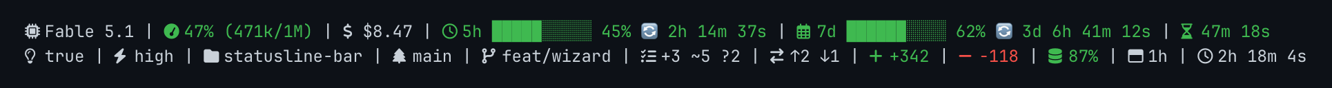 default preset with Nerd Font prefixes