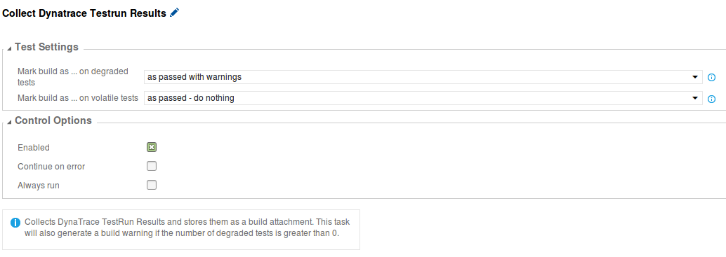 Collect Dynatrace Testrun Results Task