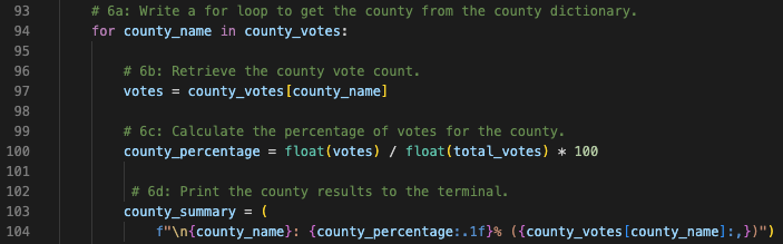 image of code calculating county summary