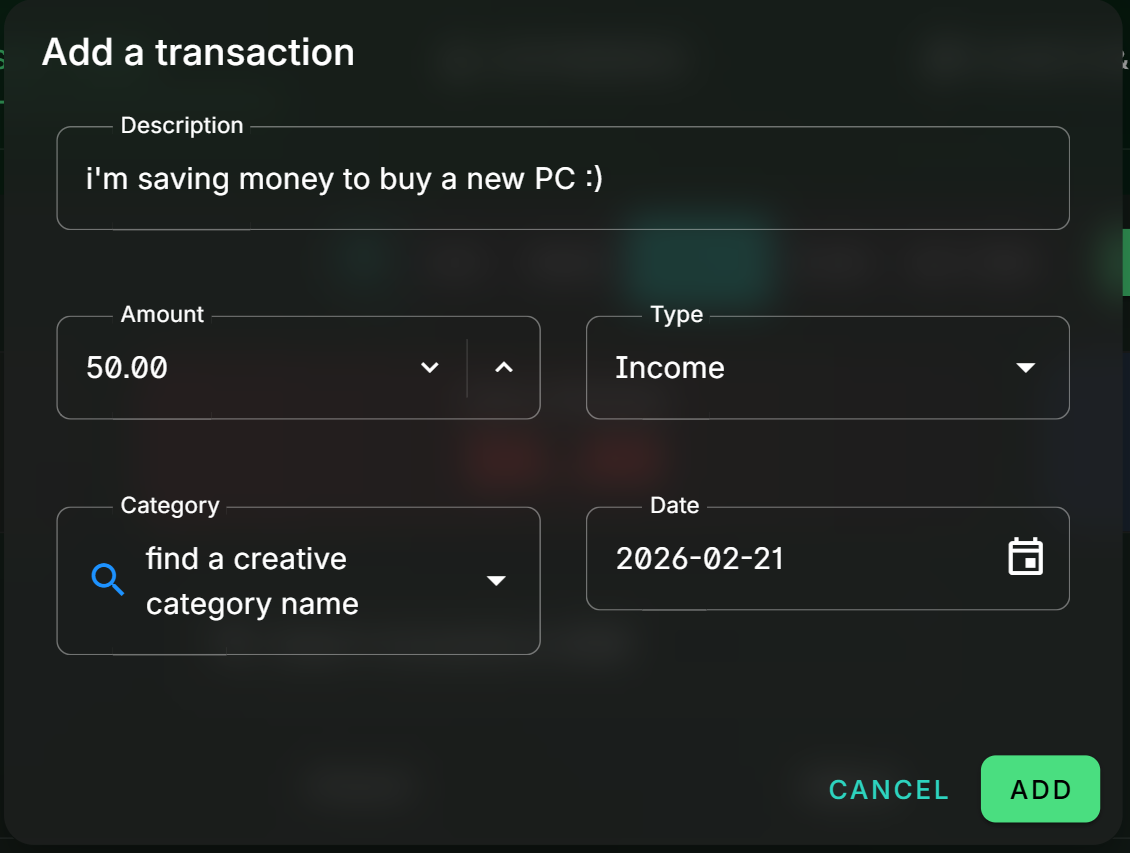 Add transaction