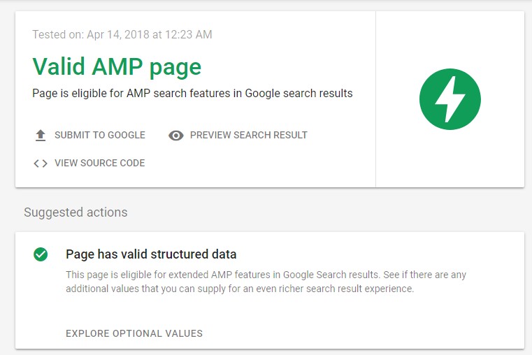 Google Amp Validation