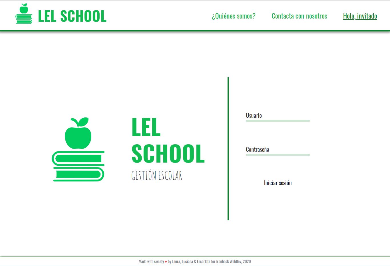 Login page