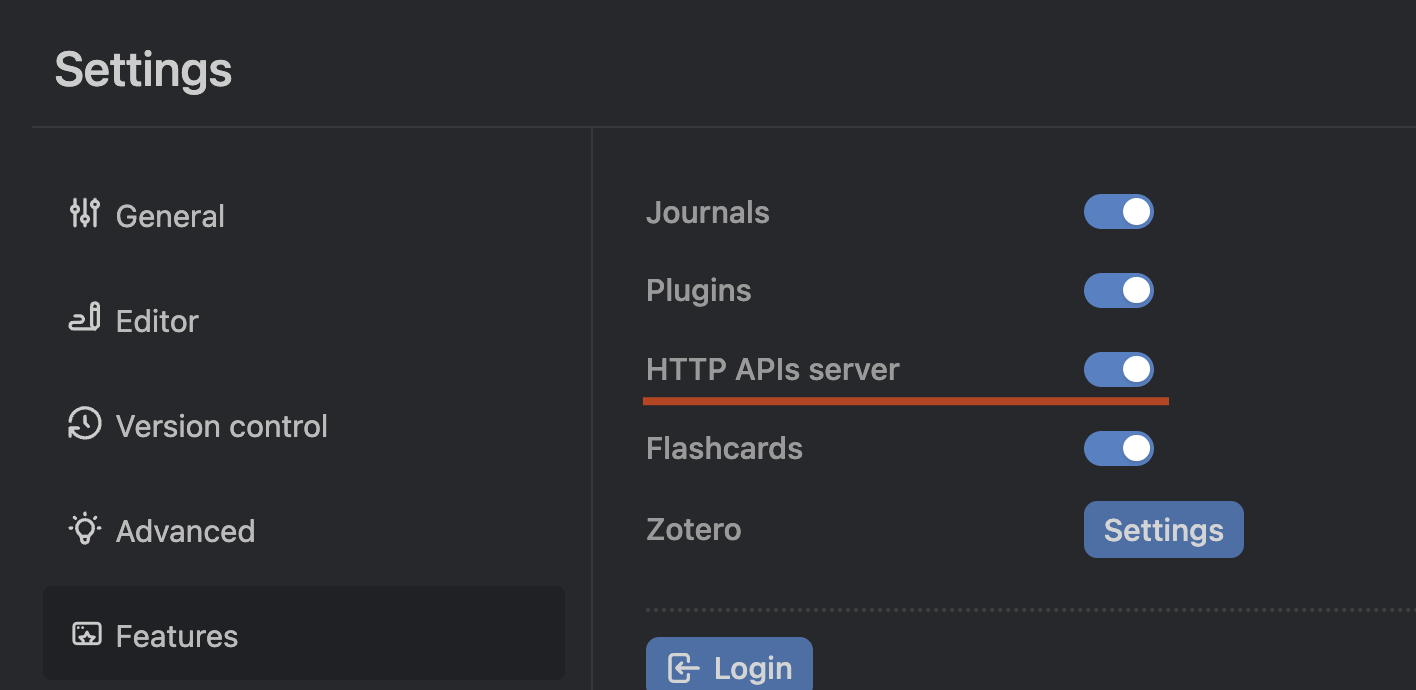Enable http APIs Server Feature