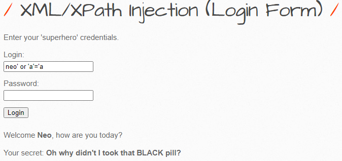 bwapp 1 injection xml xpath injection login form 어니언의 하루 공부