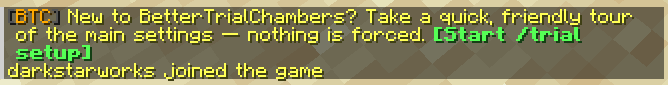 The /trial setup prompt in-game