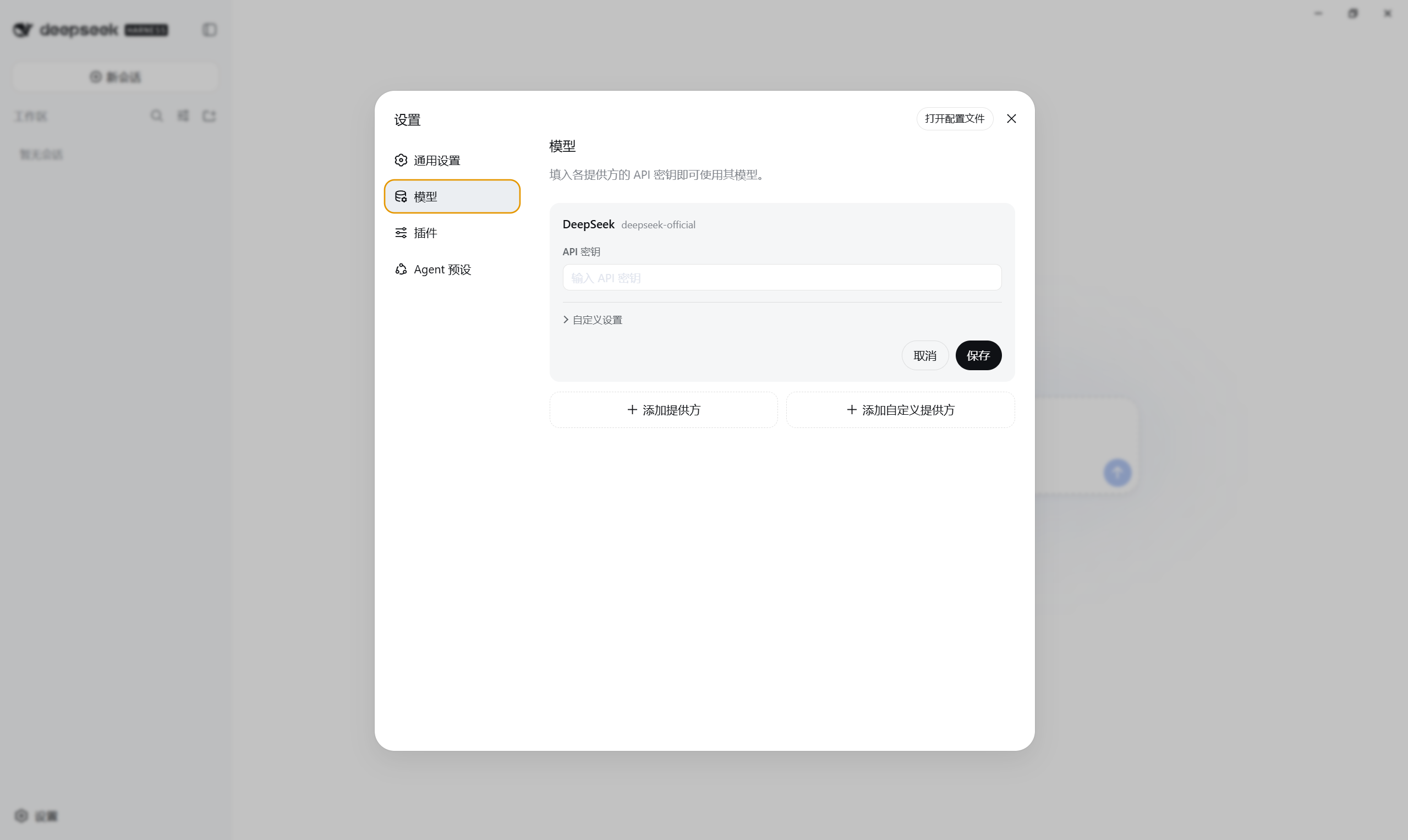 API Key 设置页面