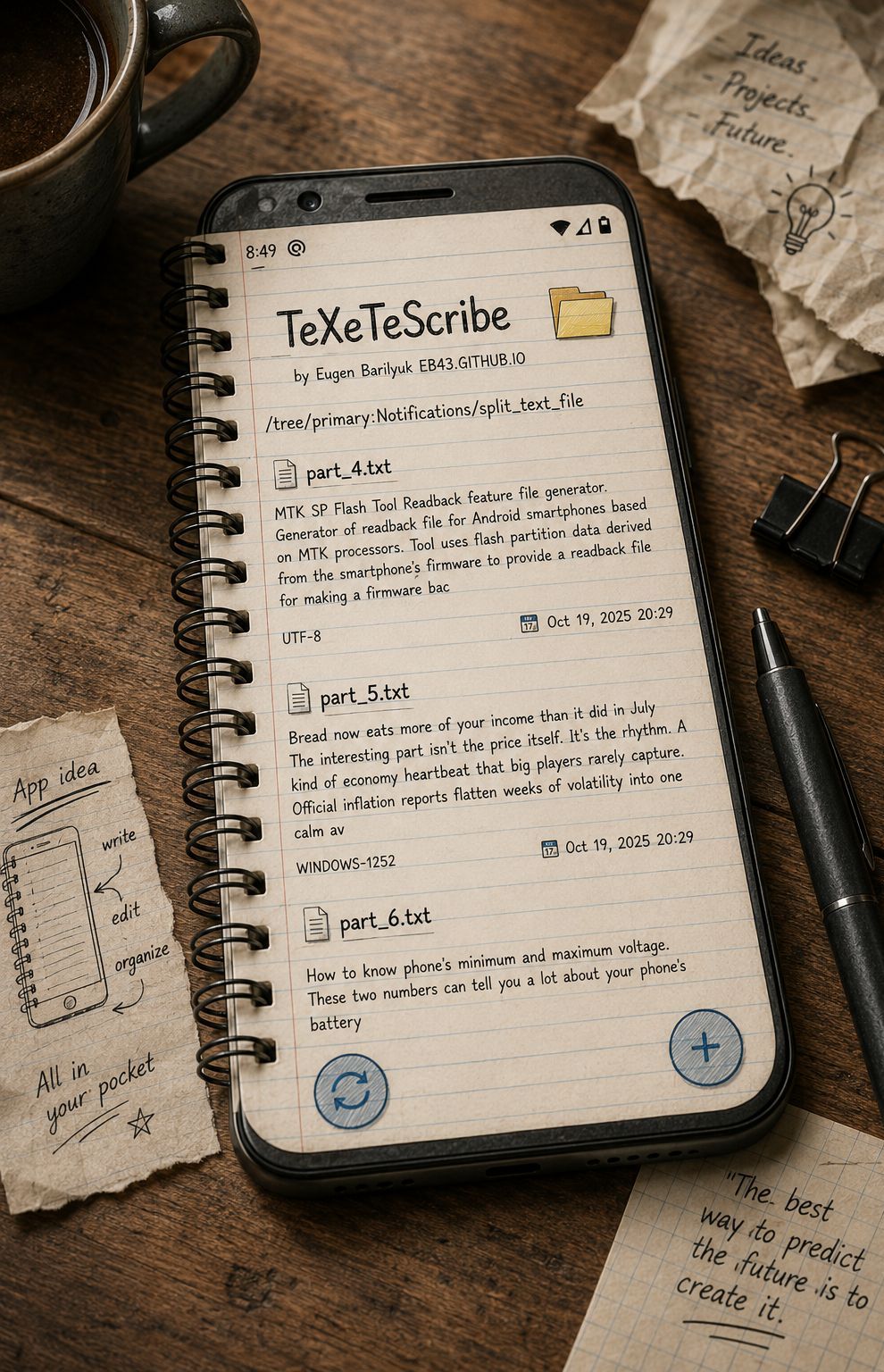 TXTnotes TeXeTeScribe note taking app android