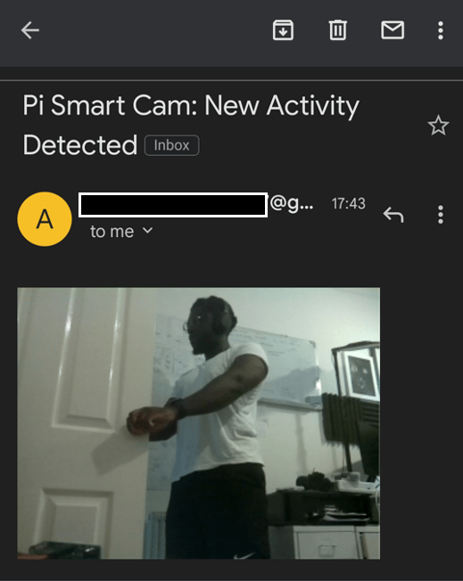 Pi Smart Cam Email Notification