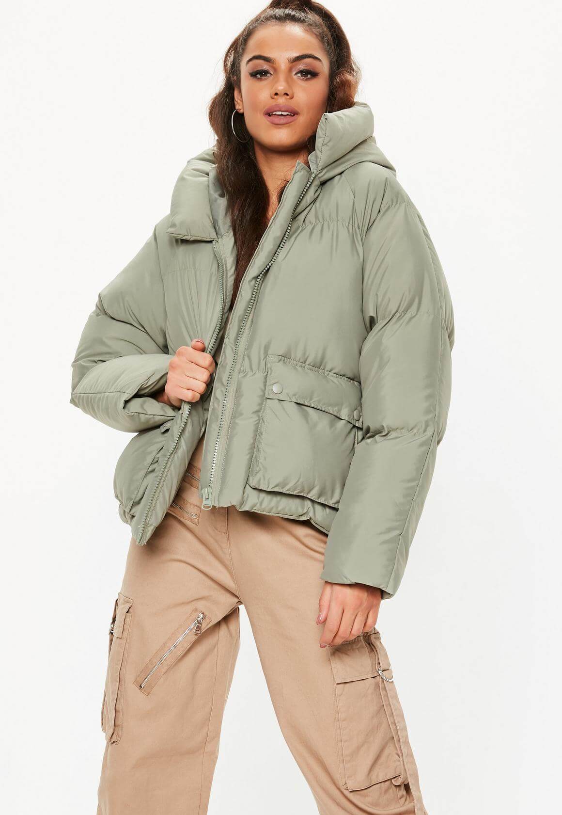 Light brown puffer jacket. Enable images to view.