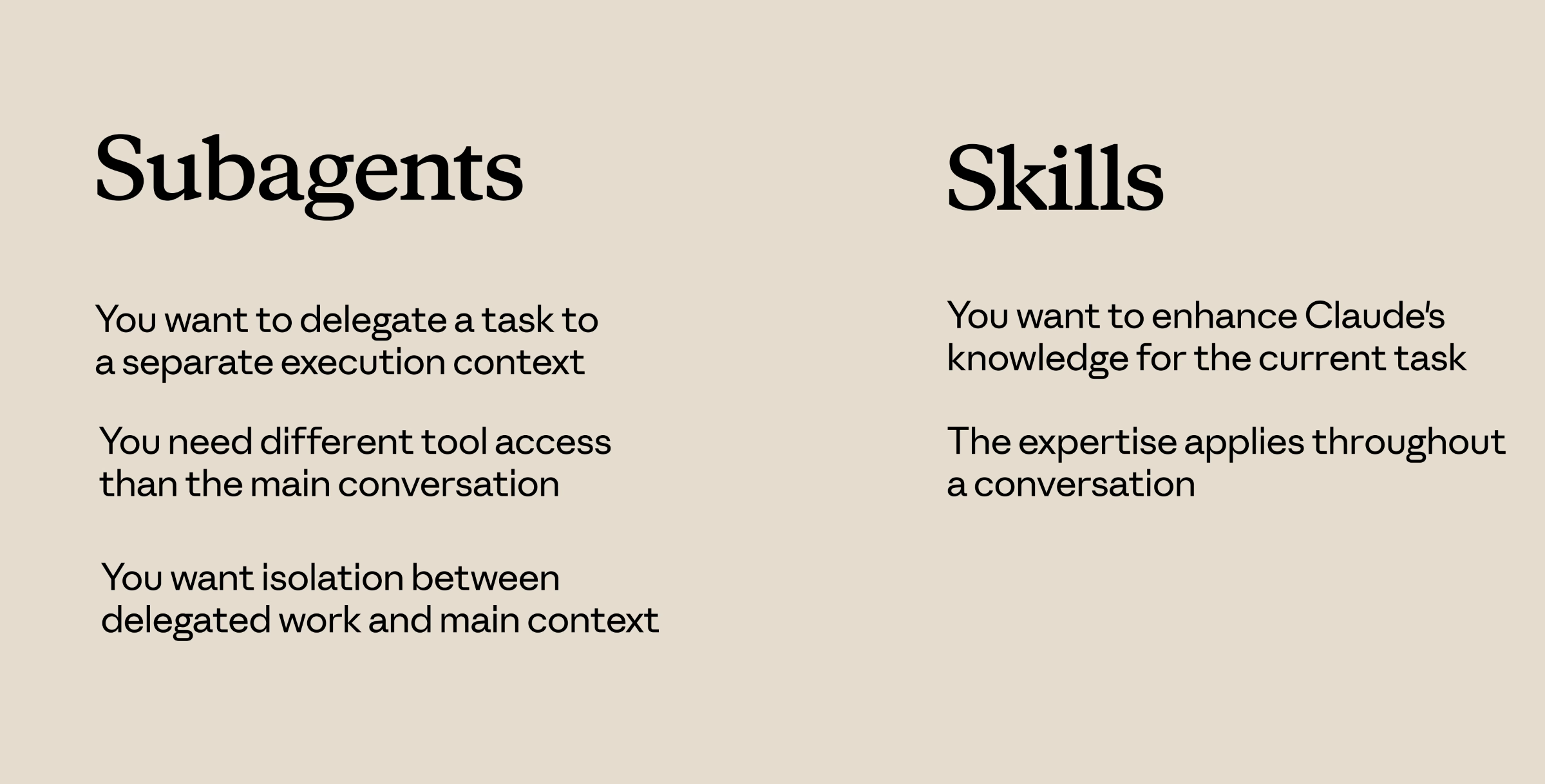 subagents vs. skills