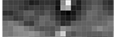 Looking at just this one pixel and the pixels around it. The image is getting darker towards the upper right.