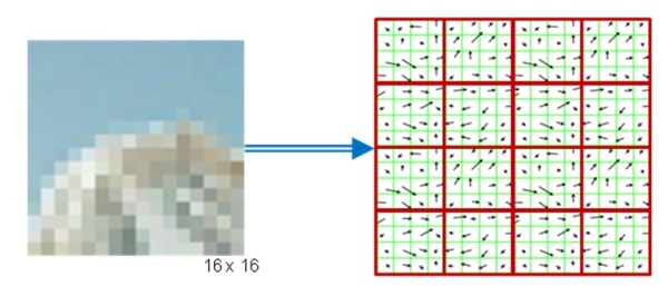 SIFT  - dividing to squares and calculating orientation