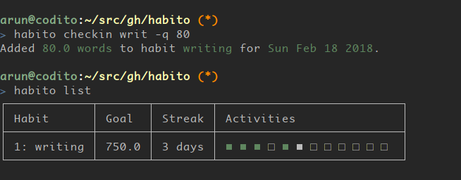 Habito screenshot