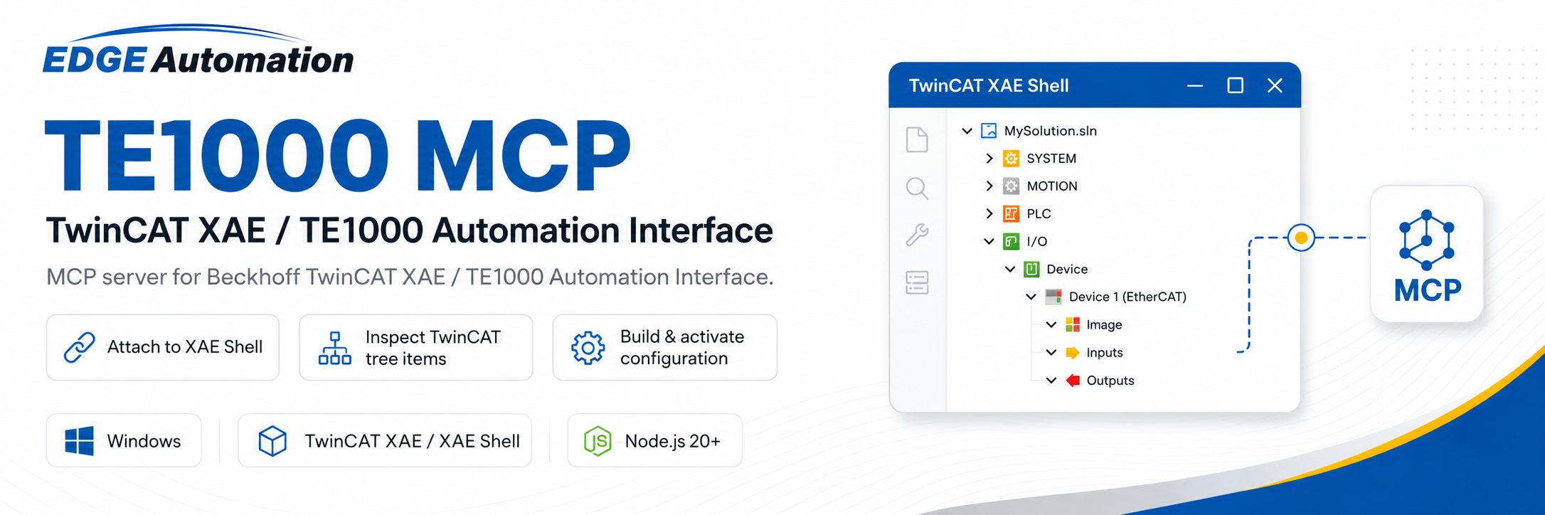 TE1000 MCP — MCP server for Beckhoff TwinCAT XAE / TE1000 Automation Interface