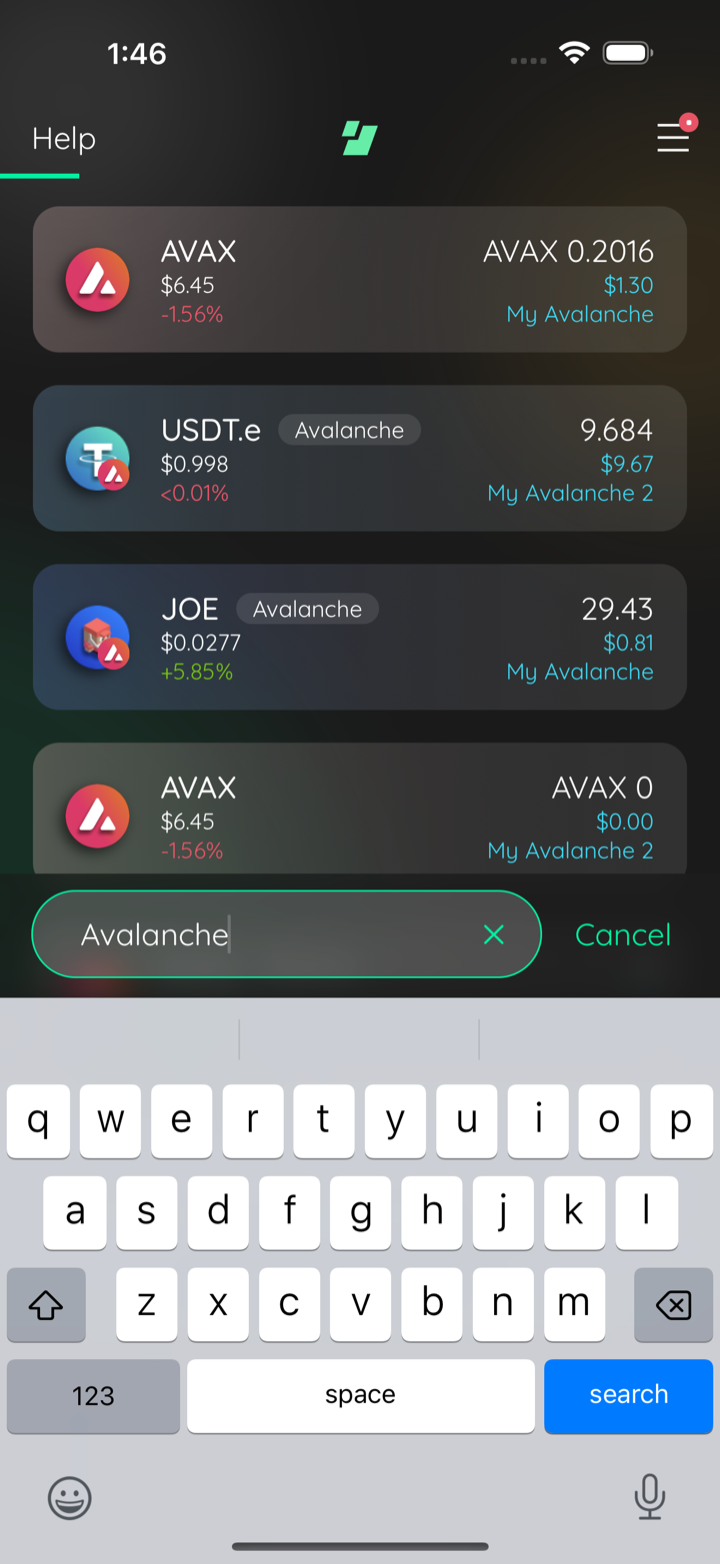 avax wallet search