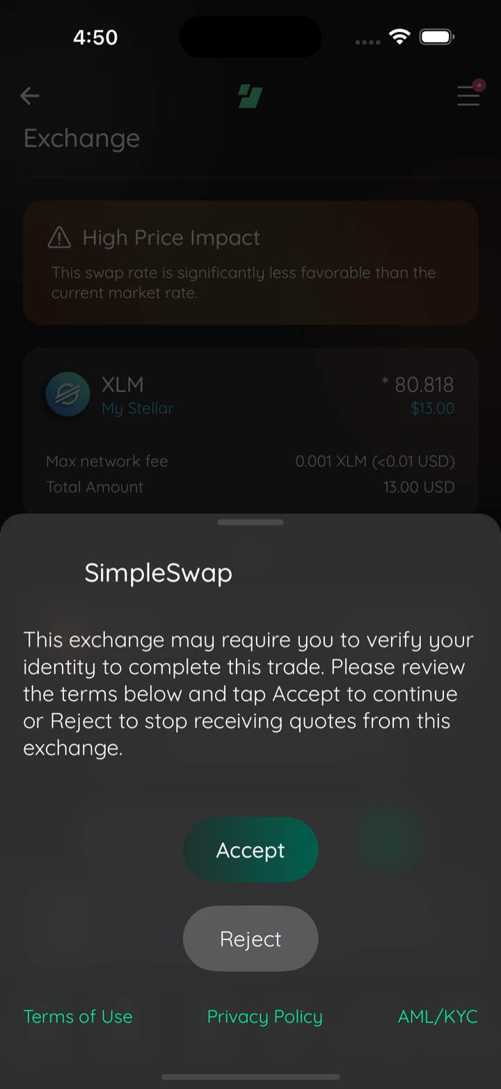 simpleswap terms modal