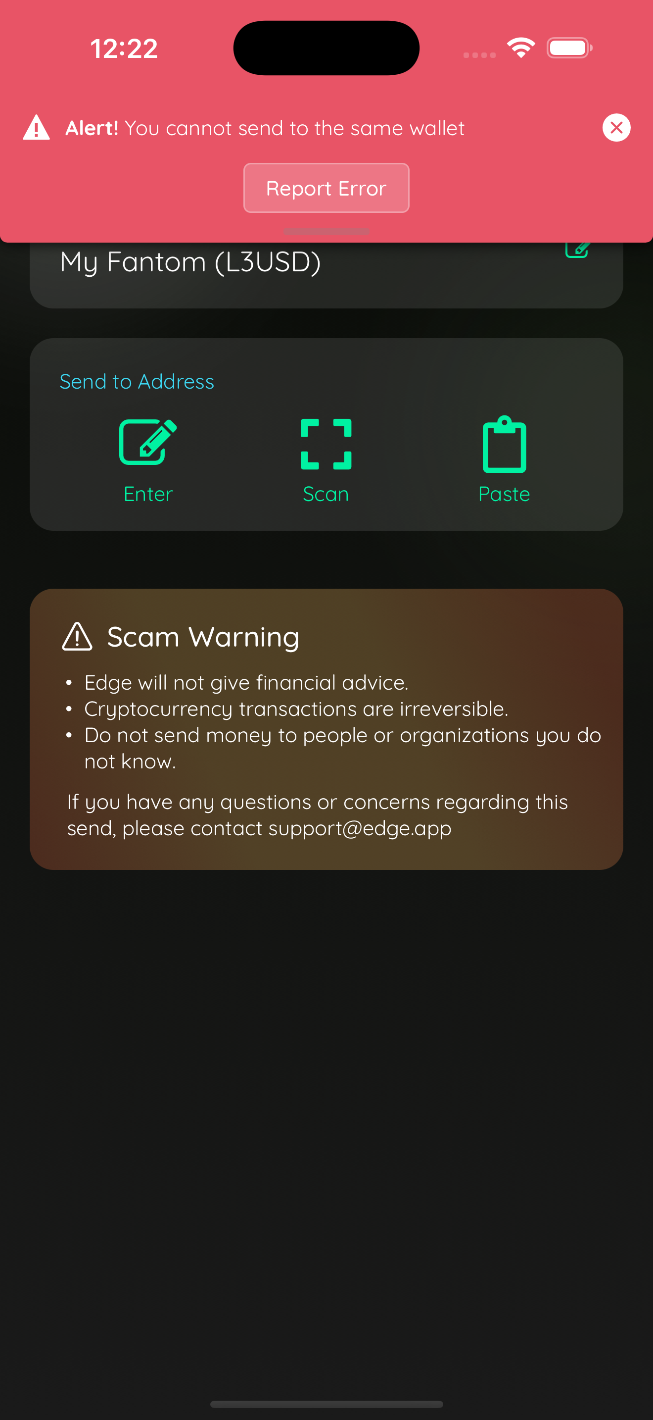 agent proof 1213742694496279 02 send to self error