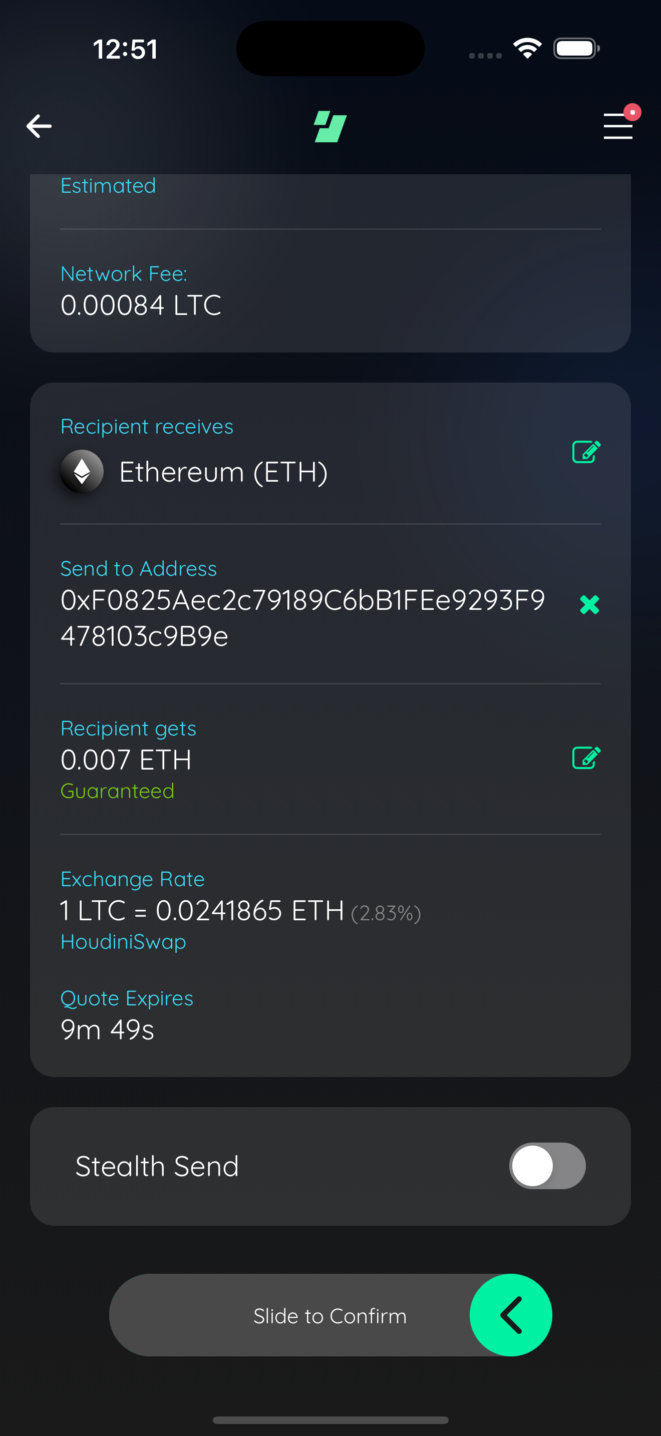 qr crosschain live quote