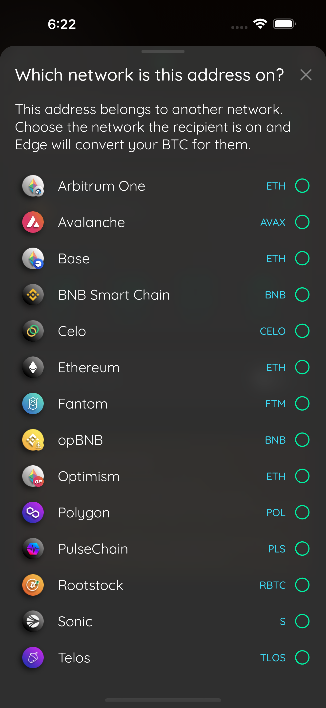 network picker