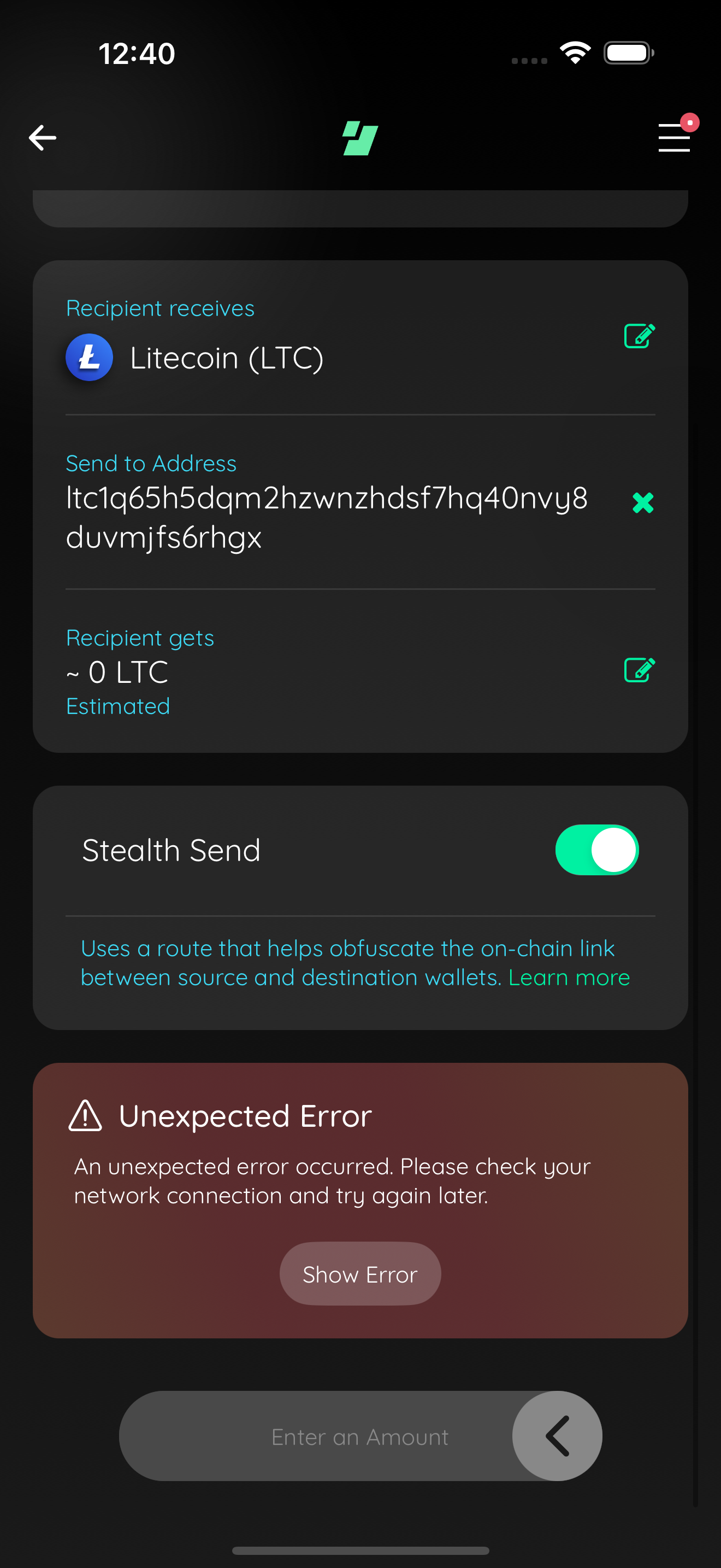 stealth on stays on errorcard