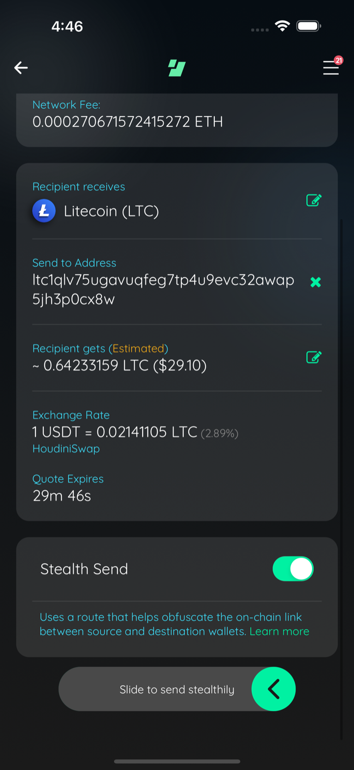 token stealth quote armed