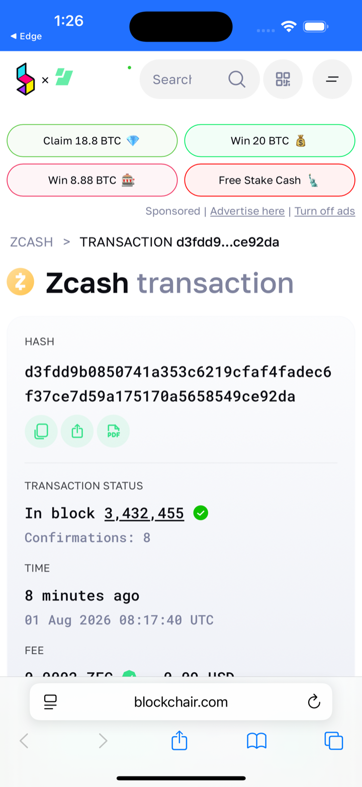 onchain explorer mined