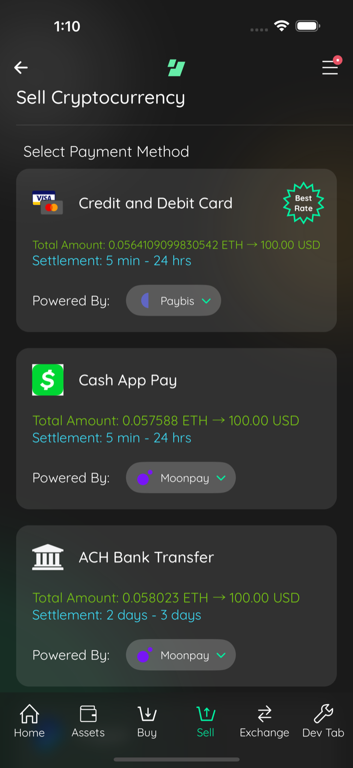 cashapp pay sell quote