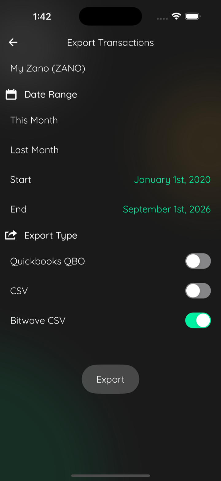 export scene bitwave enabled