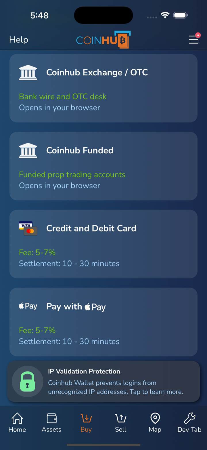 buy menu scrolled
