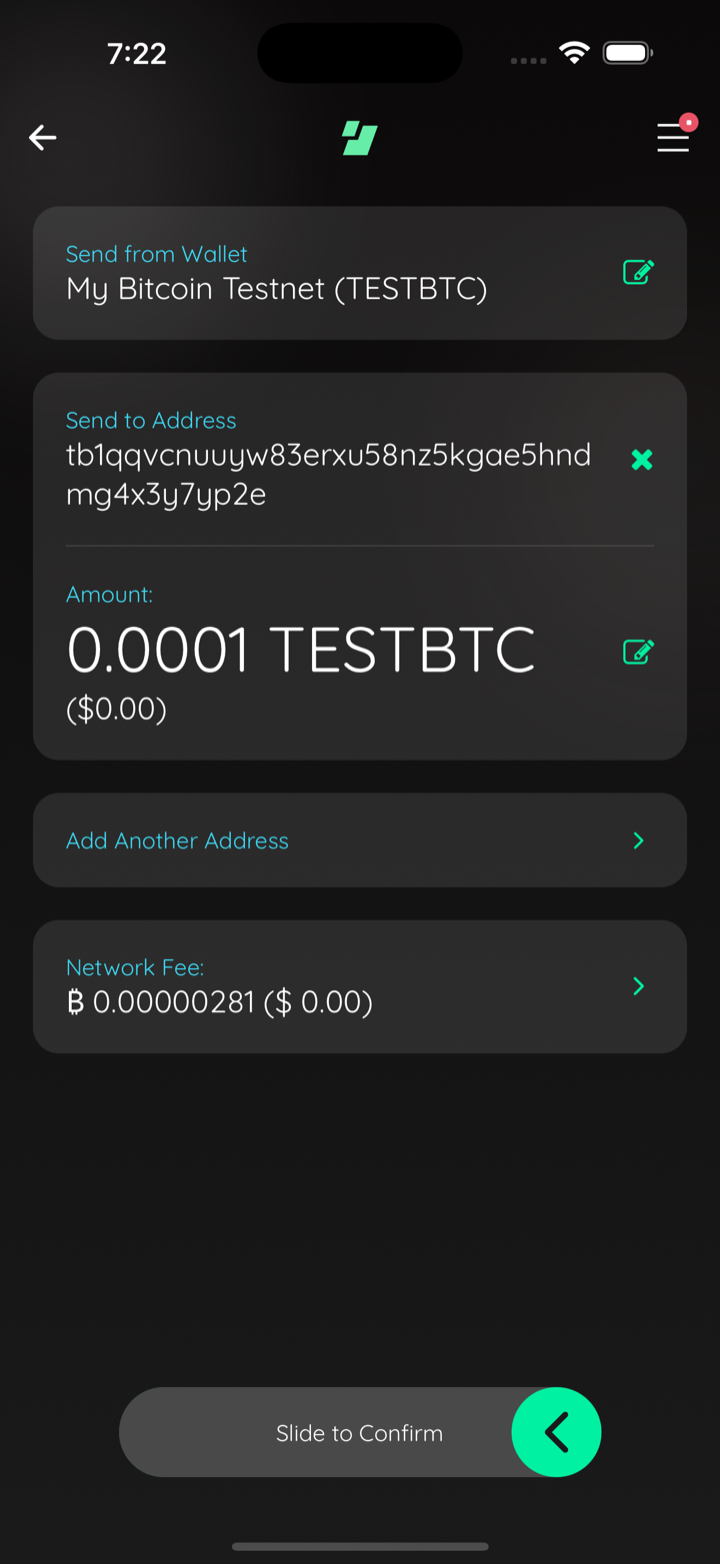 manual amount add address visible