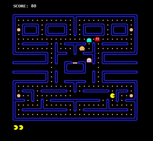 Screenshot of the Pacman game