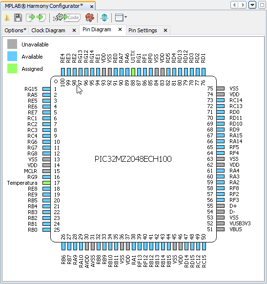 MPLAB Harmony Pin Diagram