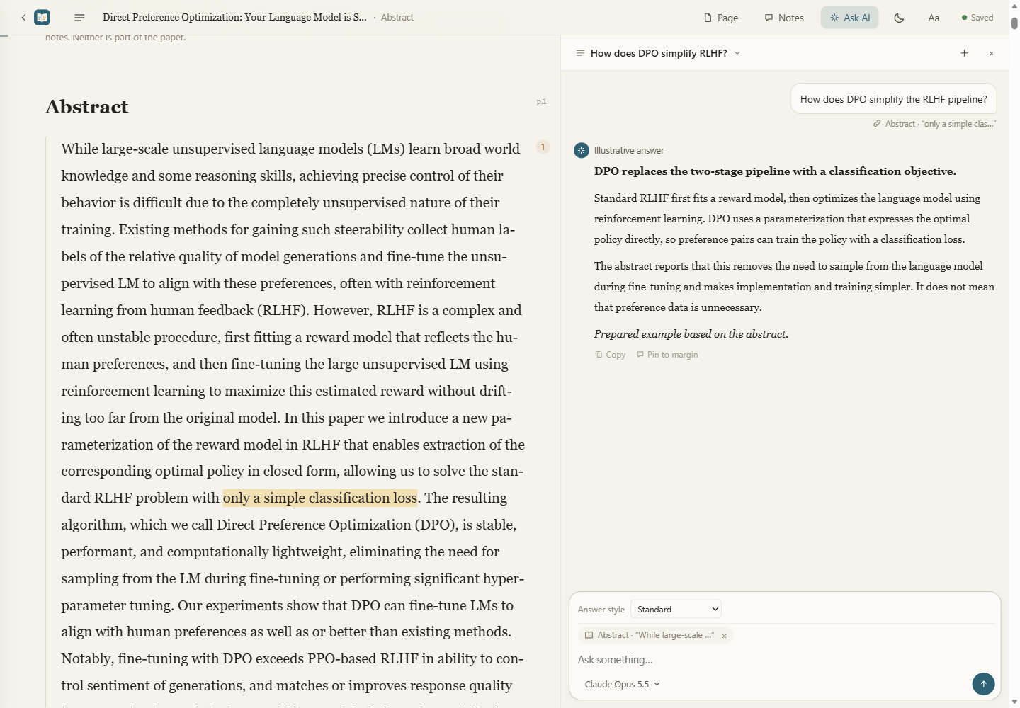 Ask AI while reading