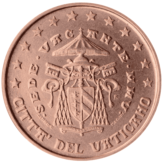 Vatican City 1 cent coin obverse 2