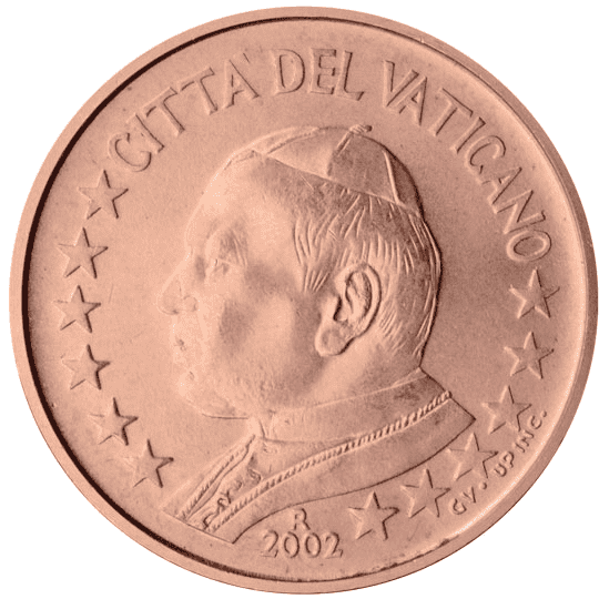 Vatican City 1 cent coin obverse 1