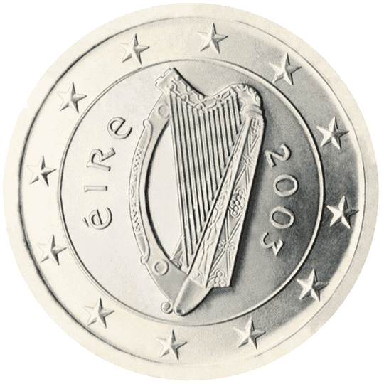 Ireland 1 euro coin obverse