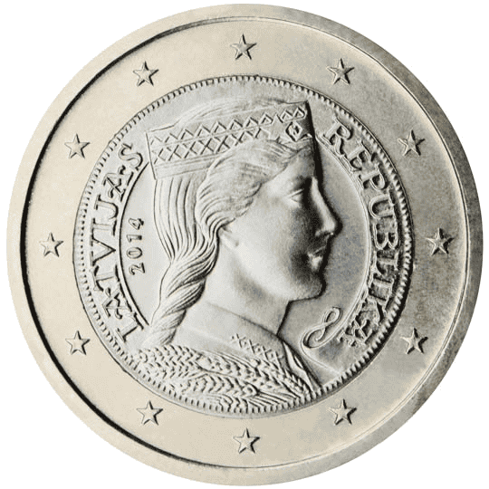 Latvia 1 euro coin obverse