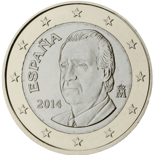Spain 1 euro coin obverse 2
