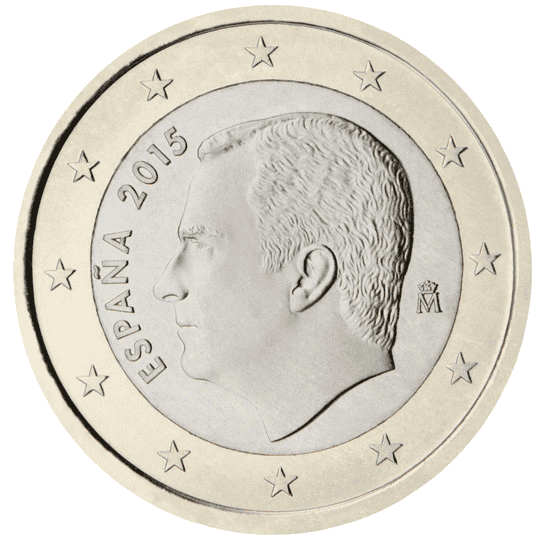 Spain 1 euro coin obverse 3