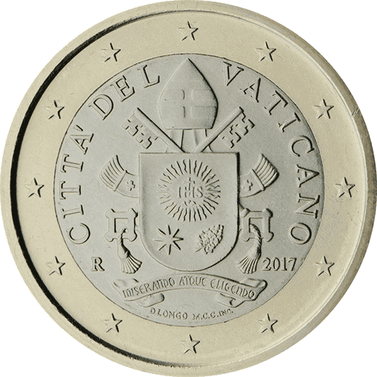 Vatican City 1 euro coin obverse 5