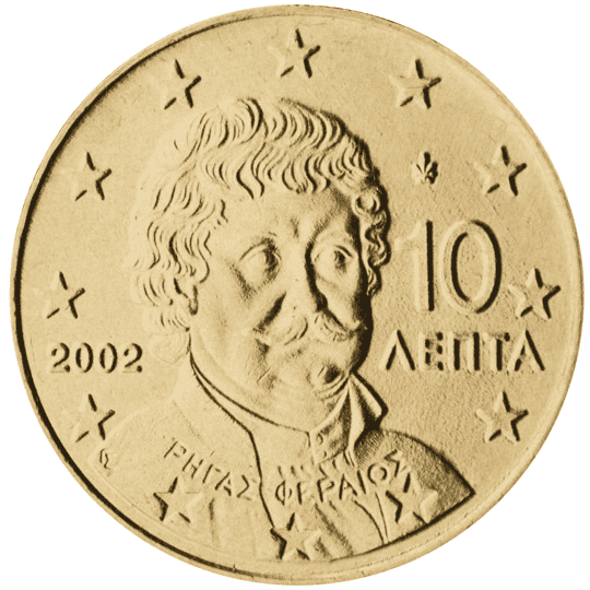 Greece 10 cent coin obverse