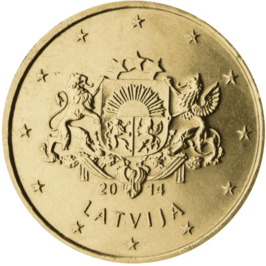 Latvia 10 cent coin obverse